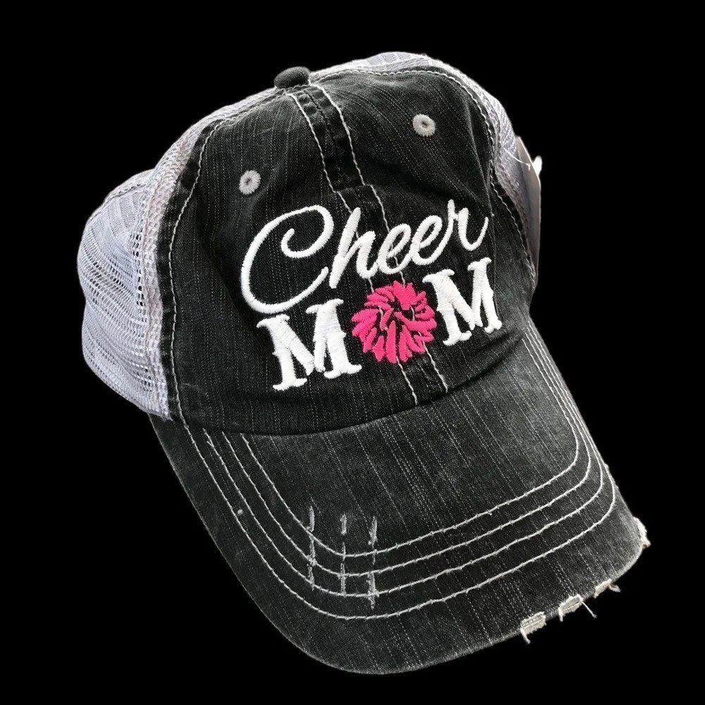 NWT Cheer Mom Embroidered Baseball Hat Cap Mesh Adjustable Cheerleader Boutique